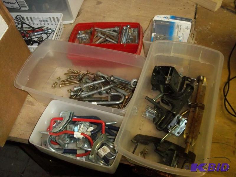 lot 188 image: 5 trays full of misc hardware