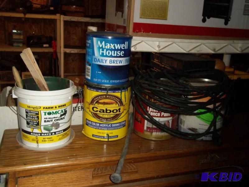 lot 201 image: extension cord, misc paint, power box timer