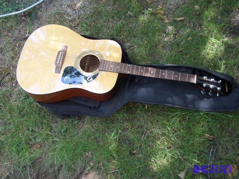 lot 248 image: epiphone acoustic guitar with case model # pr-100