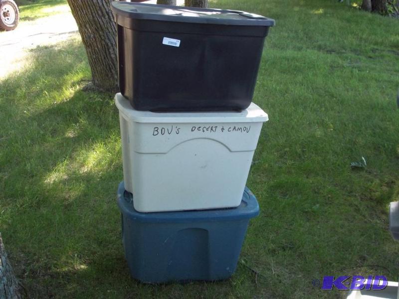 lot 279 image: 3 plastic totes with lids