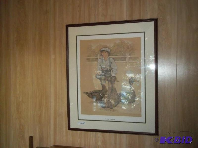 lot 320 image: Nathan with ducks print- artist signed Jamie Rehfeld #175750
