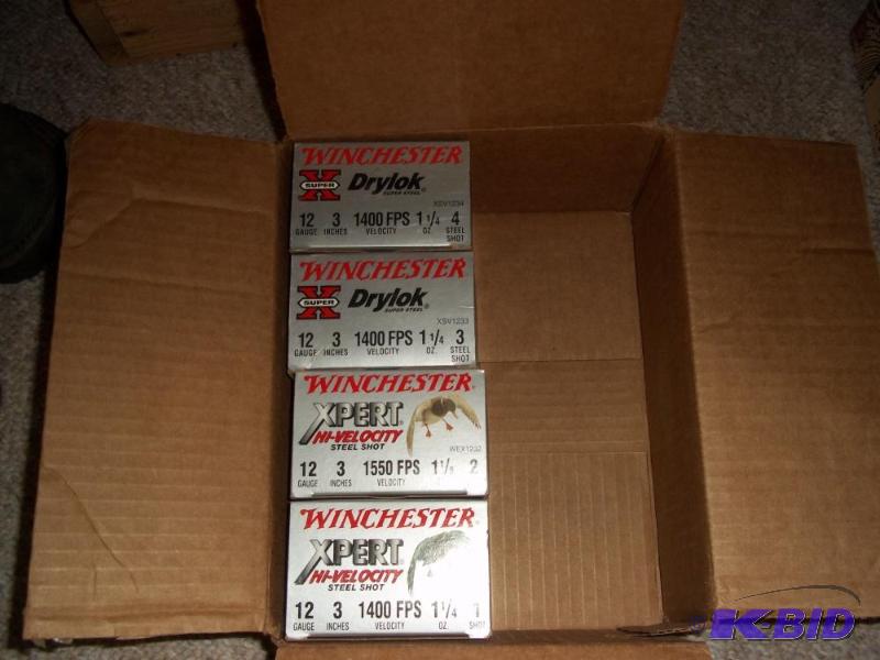 lot 325 image: 4 boxes of winchester 12 gauge steel shot 3 inch