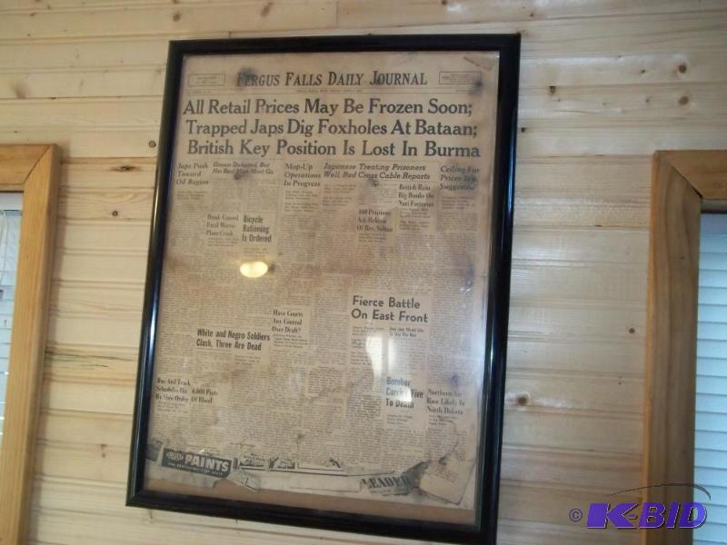 lot 349 image: April 3, 1942 Fergus Falls Daily Journal Newspaper front page, framed.