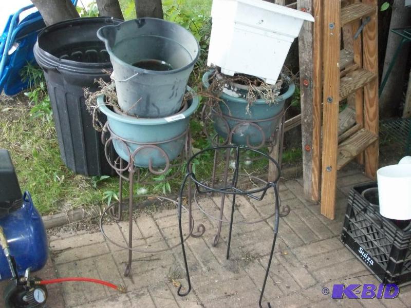lot 65 image: misc planters and stands