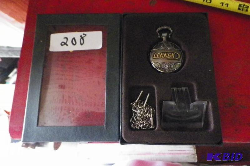 lot 208 image: Lennox Pocket Watch wChain & Stand