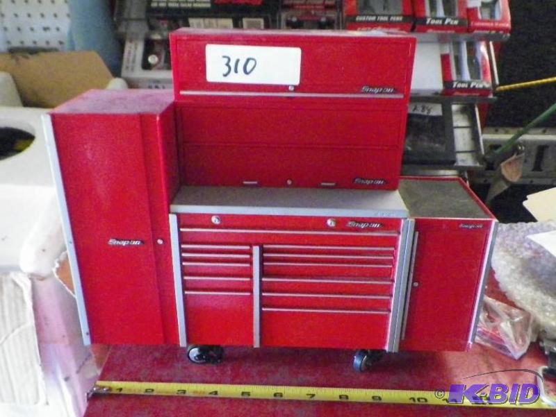 lot 310 image: Snap-on Mini Tool Chest Bank wTools 12 Wide wWorking Drawers & Doors