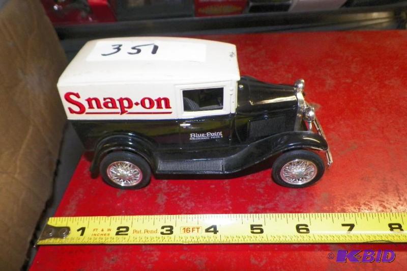 lot 351 image: Snap-on Blue Point Car Bank Has Some Scuffs