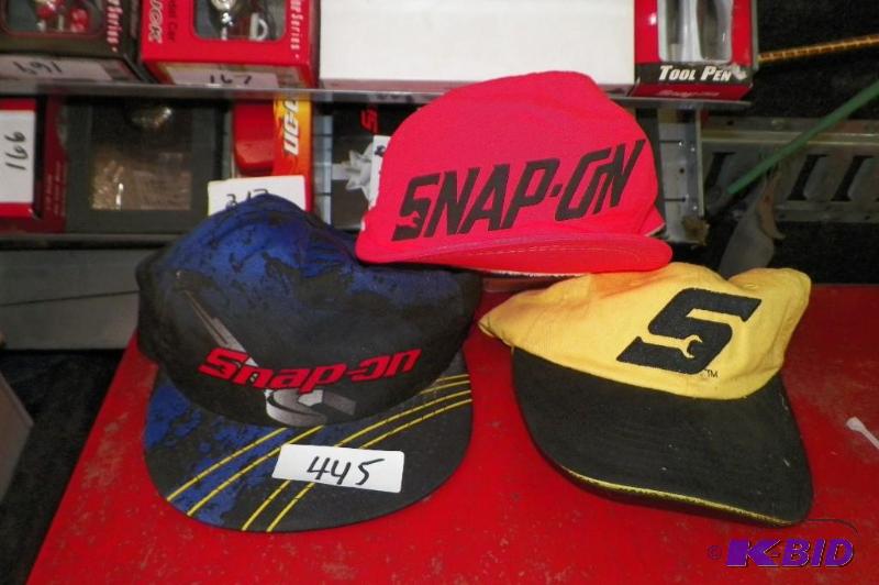 lot 445 image: 3 New Snap-on Baseball Caps