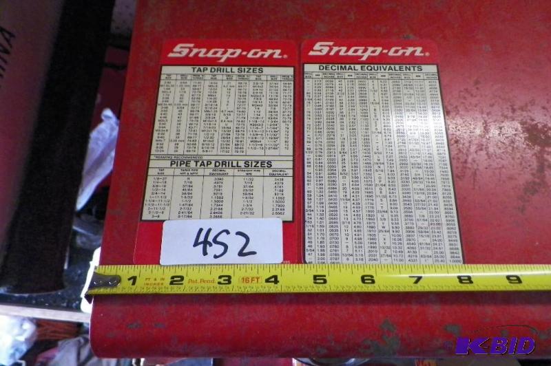 lot 452 image: Snap-on 2 Conversion Charts