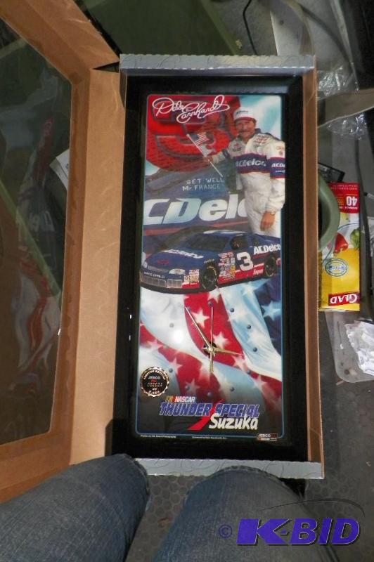 lot 492 image: Jebco Dale Earnhardt Sr. Clock 11 x 21 New in Box