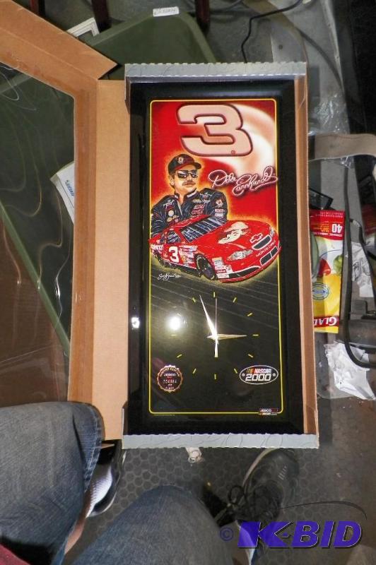 lot 493 image: Jebco Dale Earnhardt Sr. 2000 Nascar Clock 11 x 21 New in Box