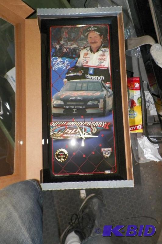 lot 494 image: Jebco Dale Earnhardt Sr. Clock 11 x 21 New in Box
