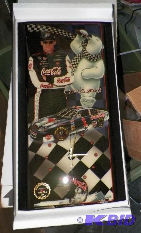 lot 509 image: Dale Earnhardt Jr. Coca-Cola Box has Damage but Didnt Affect Clock