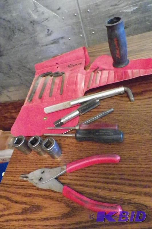 lot 611 image: Snap-on Sockets, Snap-on Flashlight, Snap-on  Socket Holders, & Everything Shown in Snap-on Wooden Box