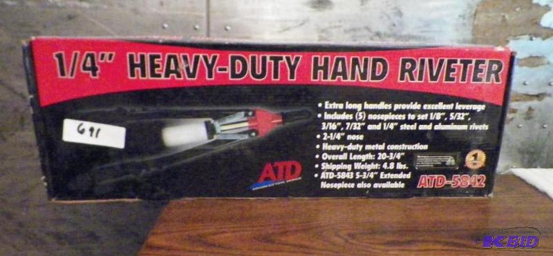 lot 691 image: ATD 14 Heavy Duty Riveter