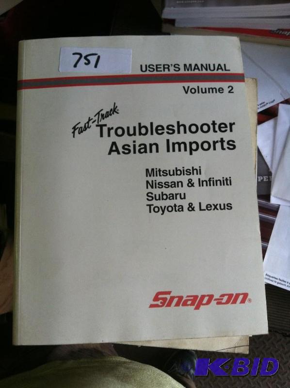 lot 751 image: Snap-on Fast Track Volume 2 Trouble Shooter Asian Imports