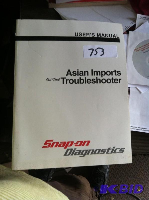 lot 753 image: Snap-on Fast Track Diagnostics Asian Imports 1998 Manual