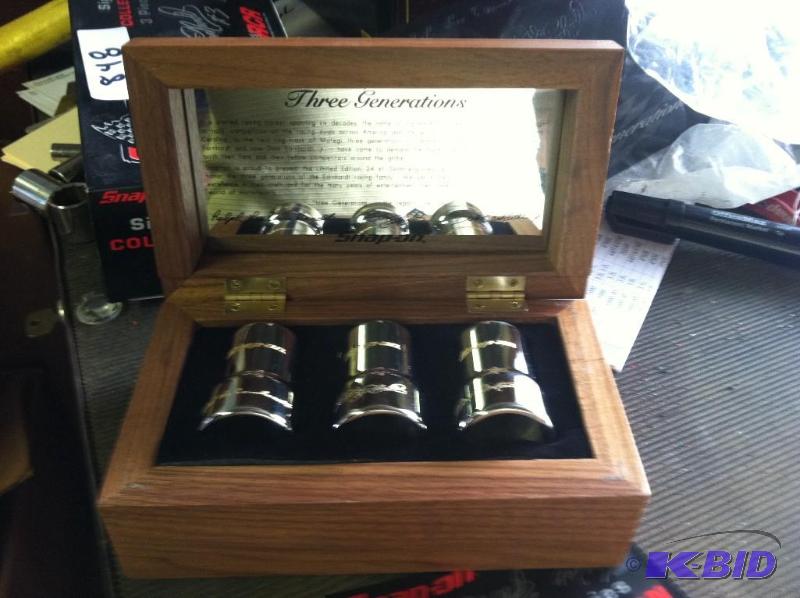 lot 849 image: Dale Earnhardt Sr. 3 Generations Socket Set in Walnut Case  This item has a reserve.