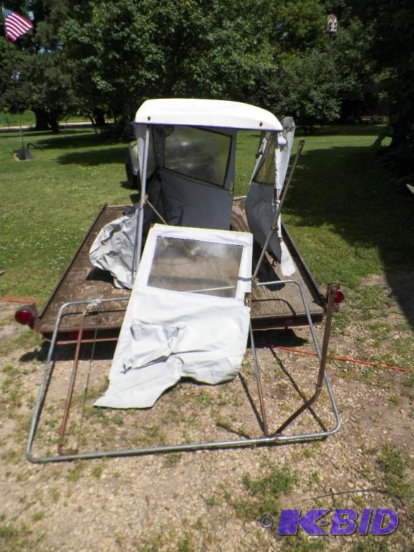lot 948 image: Garden TractorGolf Cart Cab wBuilt-in Fan. 33 x 38. Needs To Be Built Around Tractor