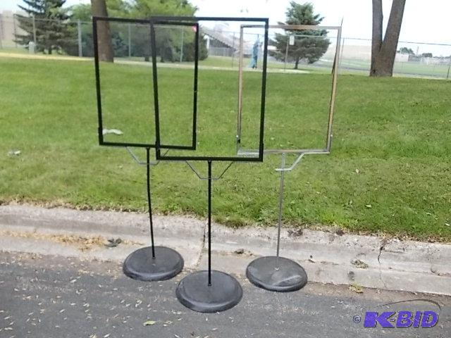 lot 24 image: 3-Sign Holder Frames With Bases...