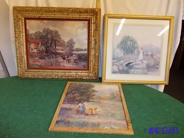 lot 18 image: 3-Assorted Framed Pictures (27x24, 22x22, 17x...