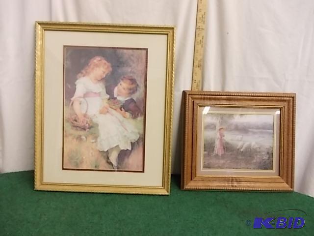 lot 21 image: 2-Framed Pictures (15-12x13-12 Lady WIth Sh...