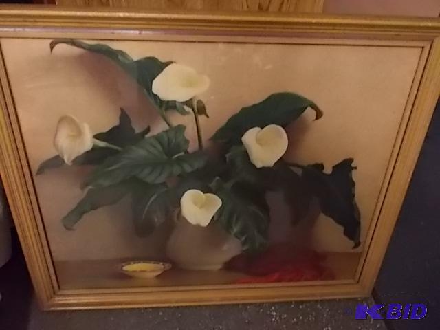 lot 32 image: Vintage Calla Lily Print 34x28 With Box Full ...