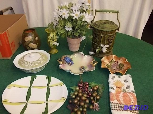 lot 34 image: Box Lot Of Vintage Dishware, Ice Bucket, More...