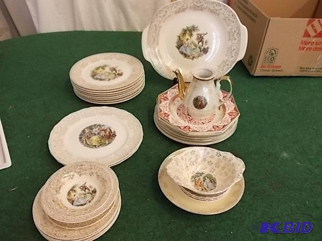lot 51 image: Box Lot Of Assorted Victorian Dishes Some 22K...