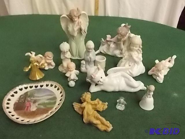 lot 54 image: Lot Of Angels & Religious Statues...