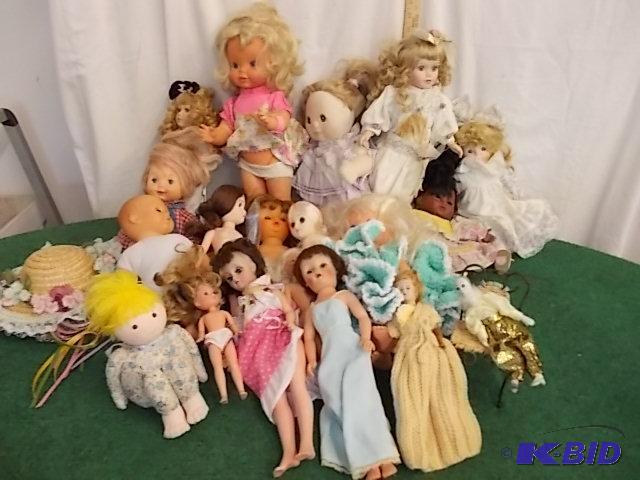 lot 61 image: Lot Of Porcelain&nbspDolls, Baby Dolls...