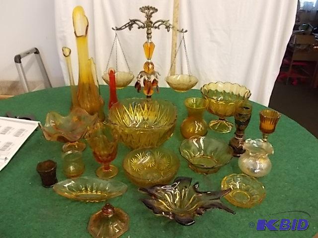 lot 67 image: Large Lot Of Amber Glass Ware...