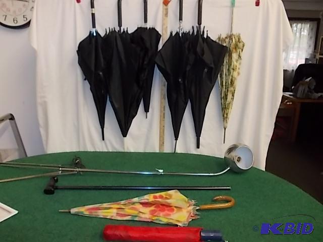 lot 73 image: Collection Of Umbrellas, Parasols, Cane, Chro...