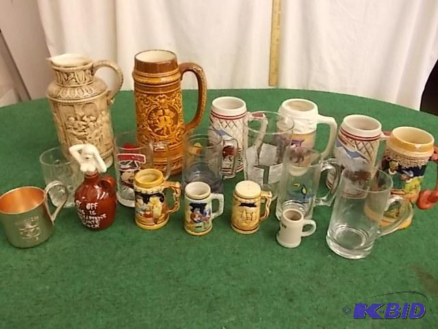 lot 82 image: Box Lot Of Mugs & Steins...