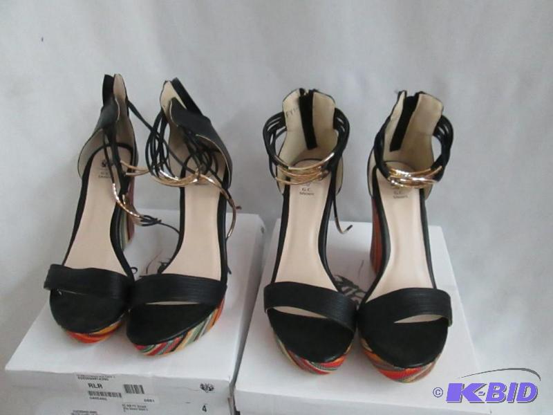 lot 47 image: 2 pairs of GC Shoes Womens FYI Striped Wedge Sandal