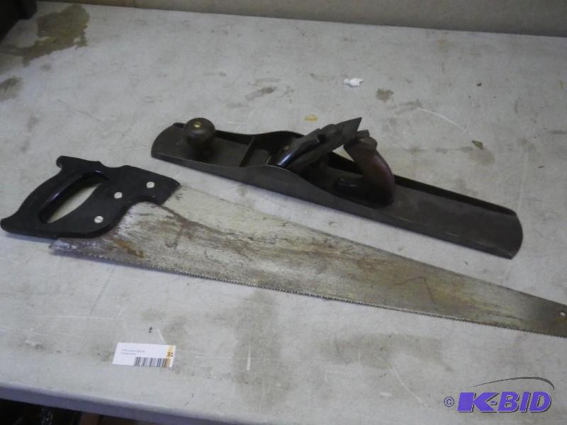 No 7 Stanley plane and hand saw...