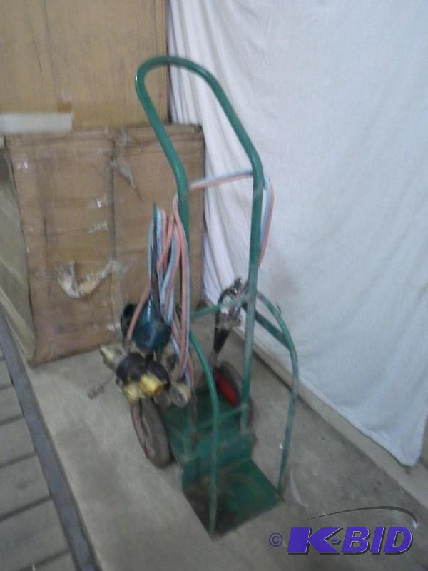 Torch hose and gauge set with cart...