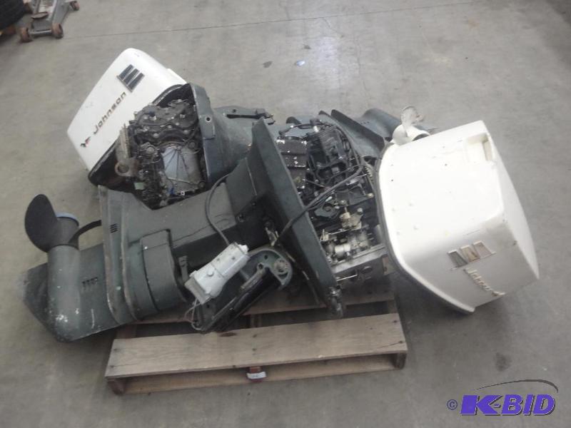lot 26 image: (1) Johnson 115HP Outboard & (1) Johnson ...