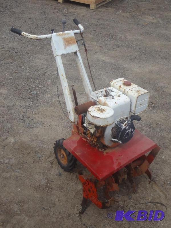 lot 3 image: Gas-Powered Garden Tiller (Complete), Running...