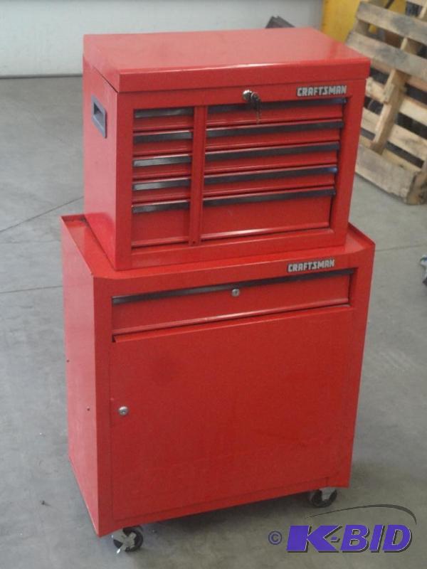 lot 4 image: Craftsman 2-Piece Rolling Steel Tool Chest, L...