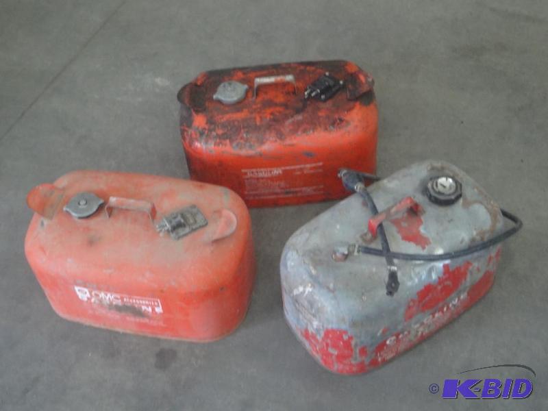 lot 9 image: (3) 5-Gallon Steel Boat Fuel Cans...