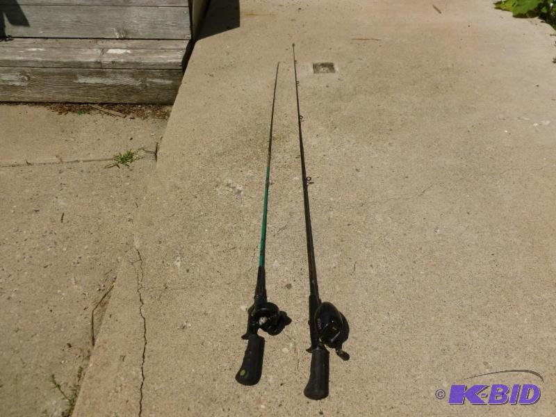 lot 20 image: Lot of two fishing rod and reel combos, incl...