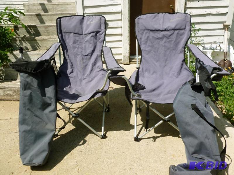 Lot Of Two Large Eddie Bauer Fold Up Patio Ch Manannah 108