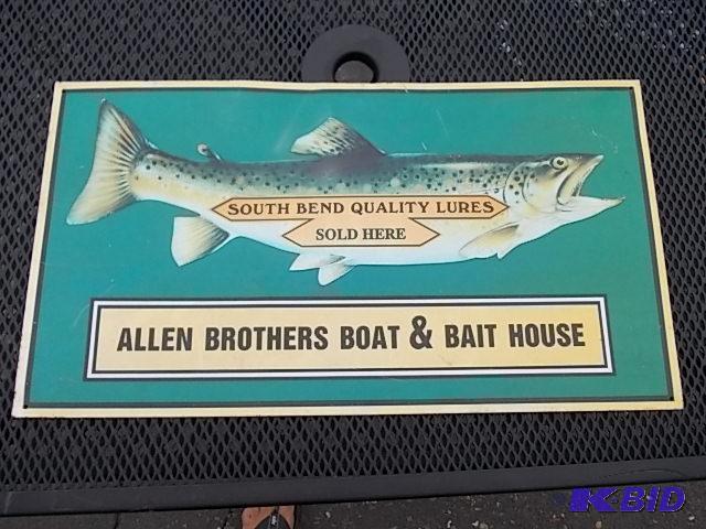 lot 45 image: Tin Fish Sign 22 x 12...