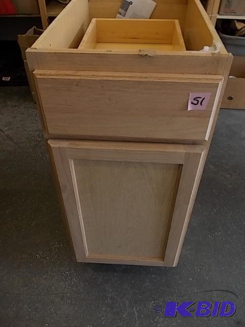 lot 51 image: Base Cabinet Solid Oak Front 15 x 34 New...
