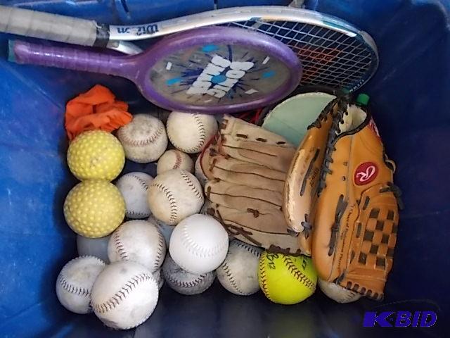 lot 58 image: Bin Of Sports Related &nbspBaseballs, Softb...