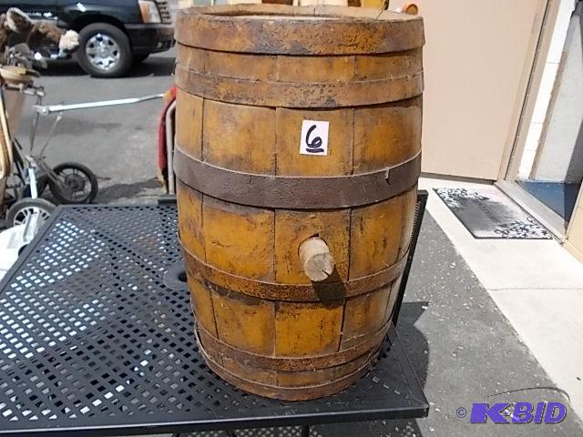 lot 6 image: Old Wood Keg 21 Inches Tall...