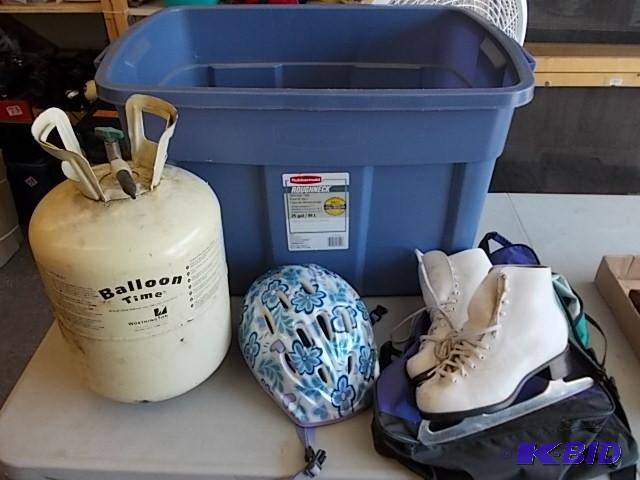 lot 77 image: Figure Skates Size 5, Schwinn Bike Helmet, He...