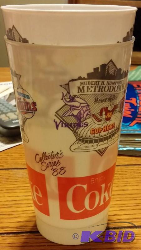 2-Plastiic Collectors Cup-1988 Metrodome-Twin...