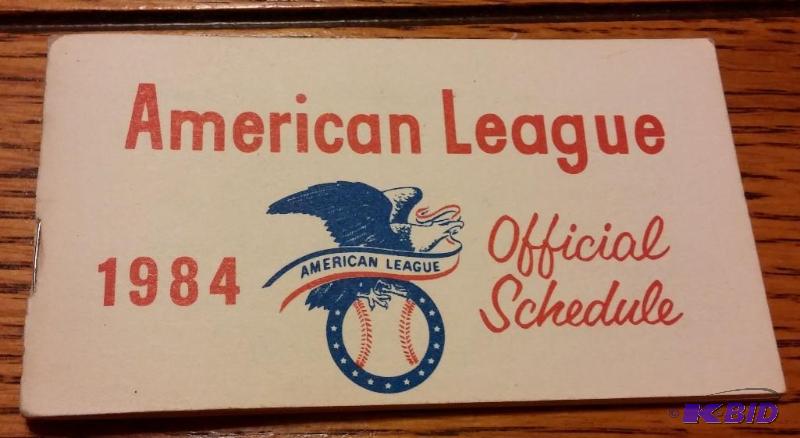 1984 American League pocket schedule...